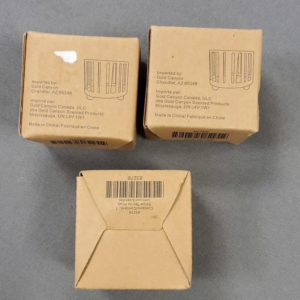 Set of 3 metal Teenie Wraps (Gold Canyon) fits Volights, straight votive glasses